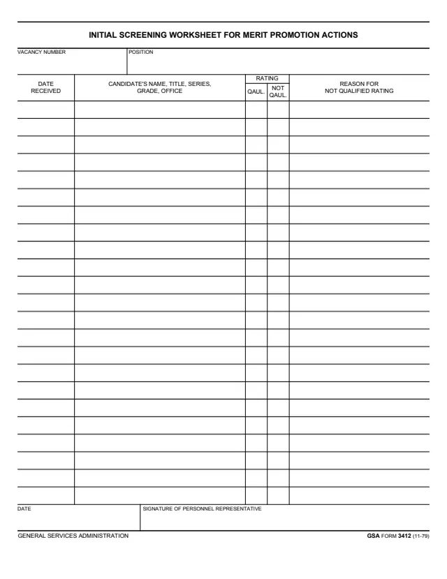 Page 1 of form GSA3412