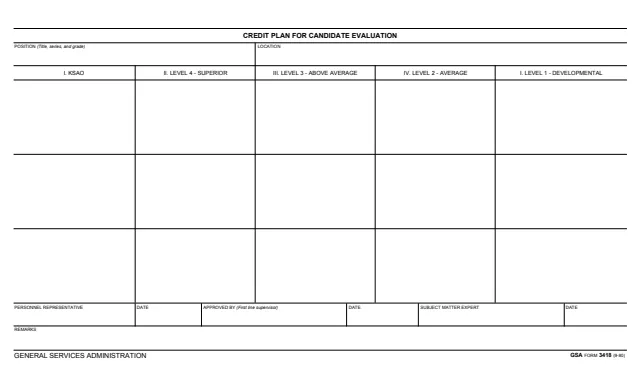 Page 1 of form GSA3418