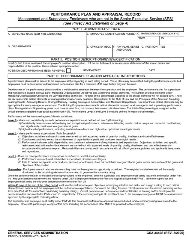 Page 1 of form GSA3440S