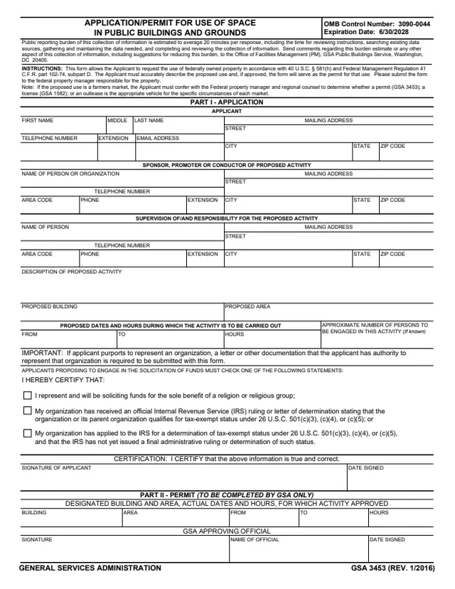 Page 1 of form GSA3453