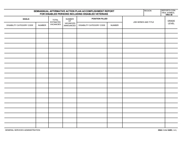 Page 1 of form GSA3459