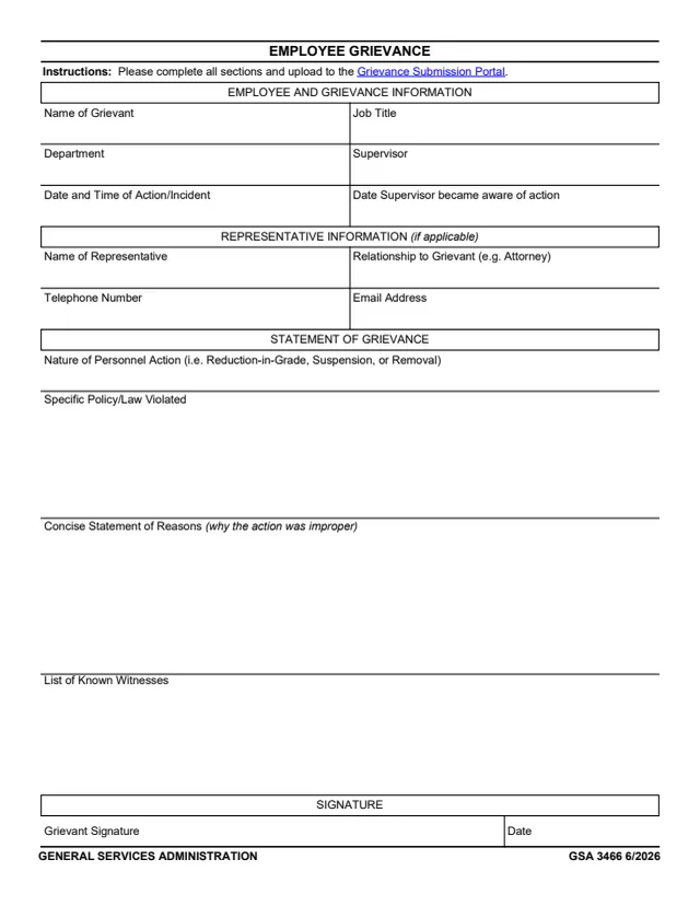Page 1 of form GSA3466