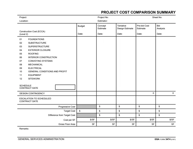 Page 1 of form GSA3474