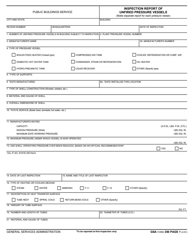 Page 1 of form GSA350