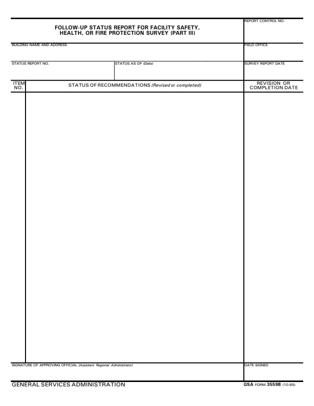 Page 1 of form GSA3559B