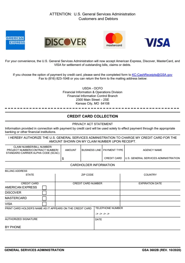 Page 1 of form GSA3602B