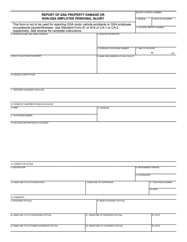 Page 1 of form GSA3620