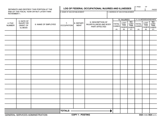 Page 1 of form GSA3624