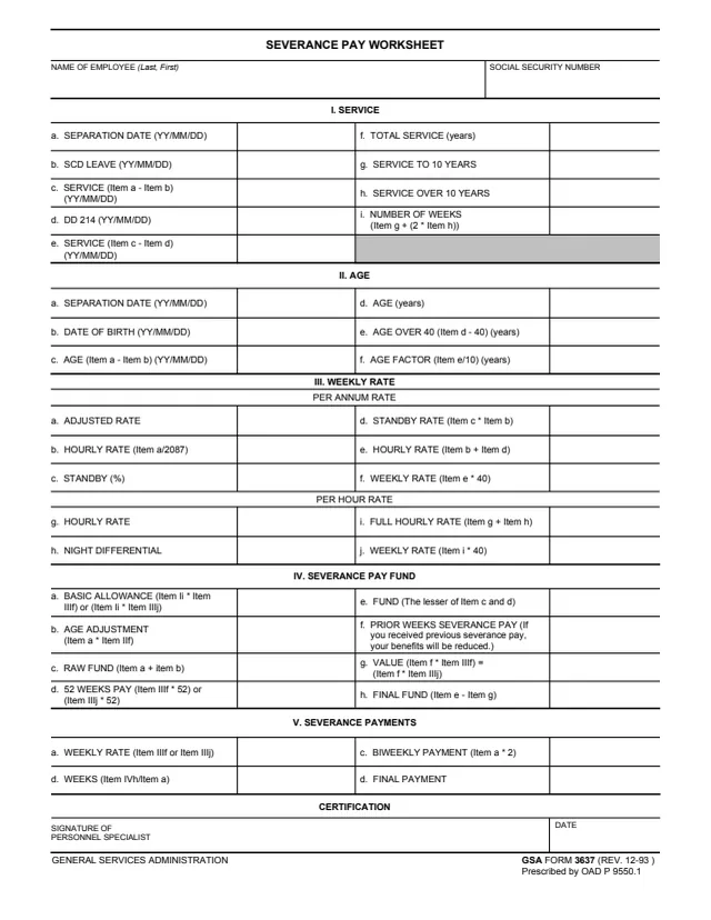 Page 1 of form GSA3637