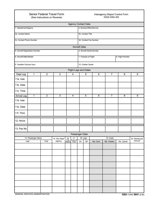 Page 1 of form GSA3641