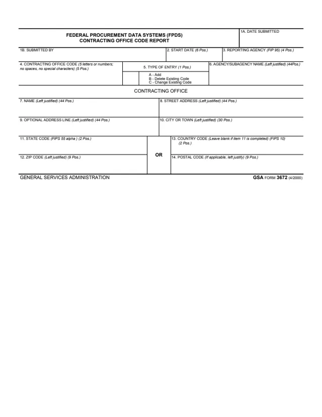Page 1 of form GSA3672