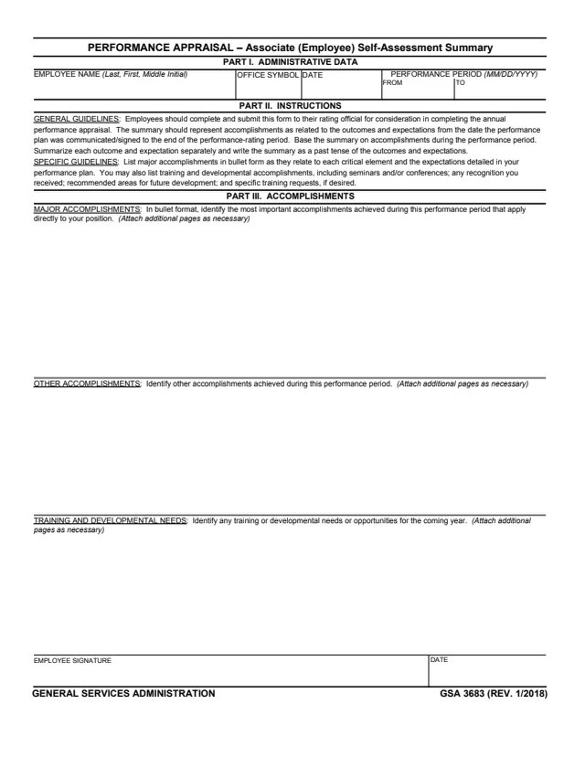 Page 1 of form GSA3683