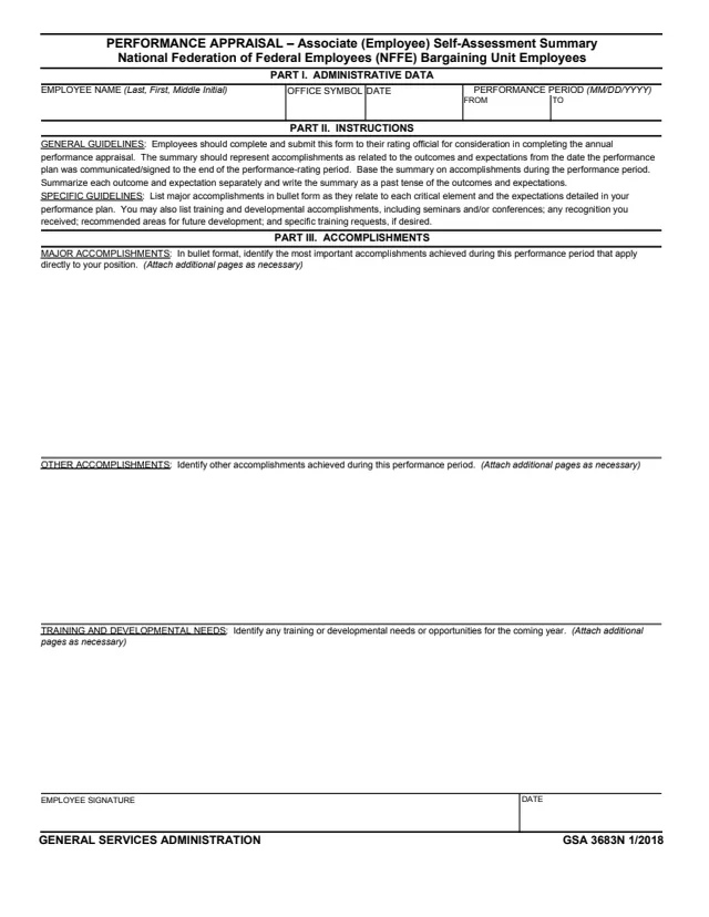 Page 1 of form GSA3683N