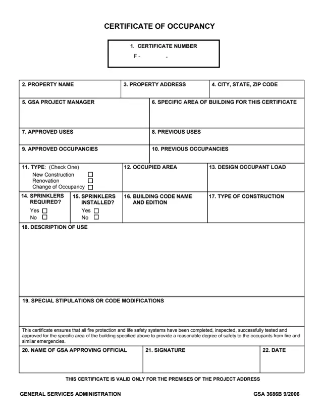 Page 1 of form GSA3686B