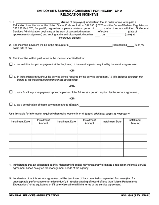 Page 1 of form GSA3689