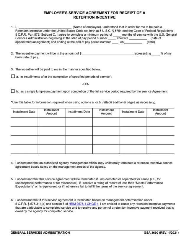 Page 1 of form GSA3690