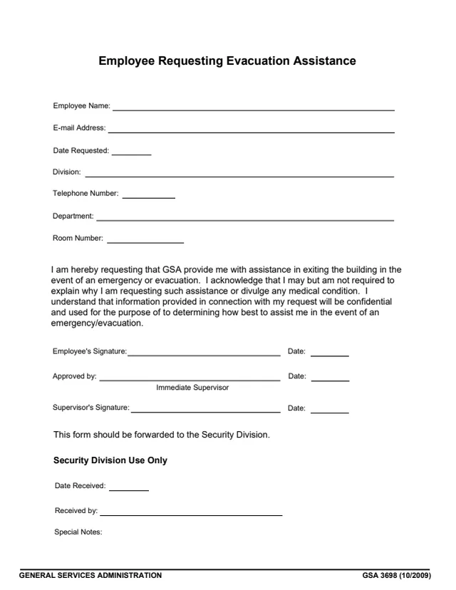 Page 1 of form GSA3698