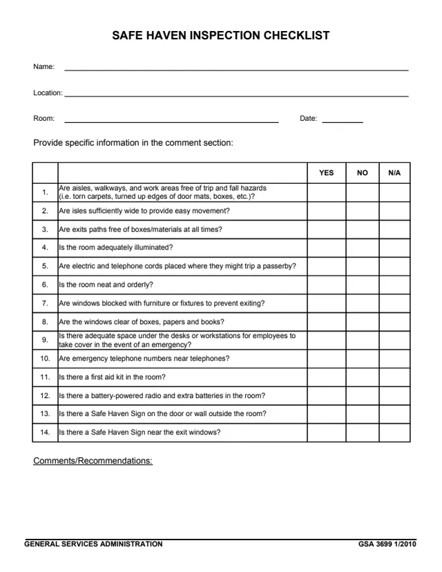 Page 1 of form GSA3699