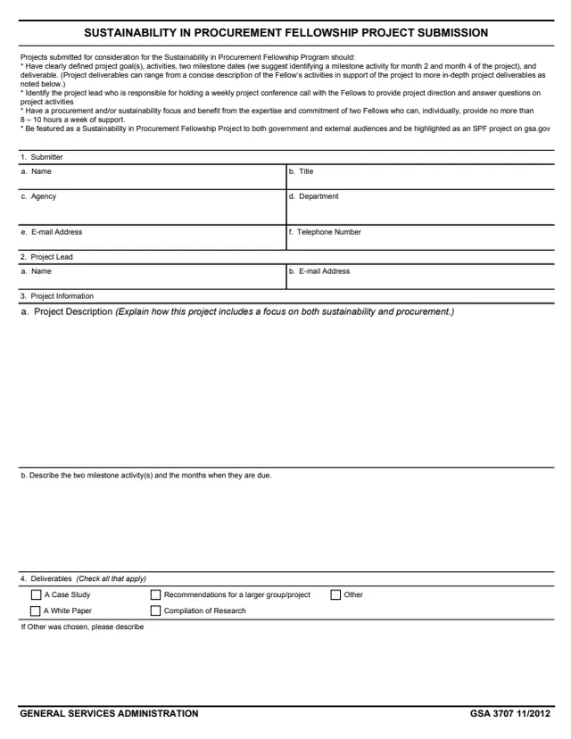 Page 1 of form GSA3707