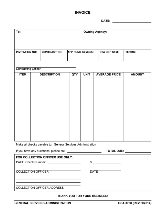 Page 1 of form GSA3708