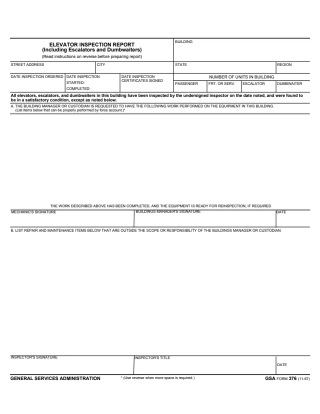 Page 1 of form GSA376