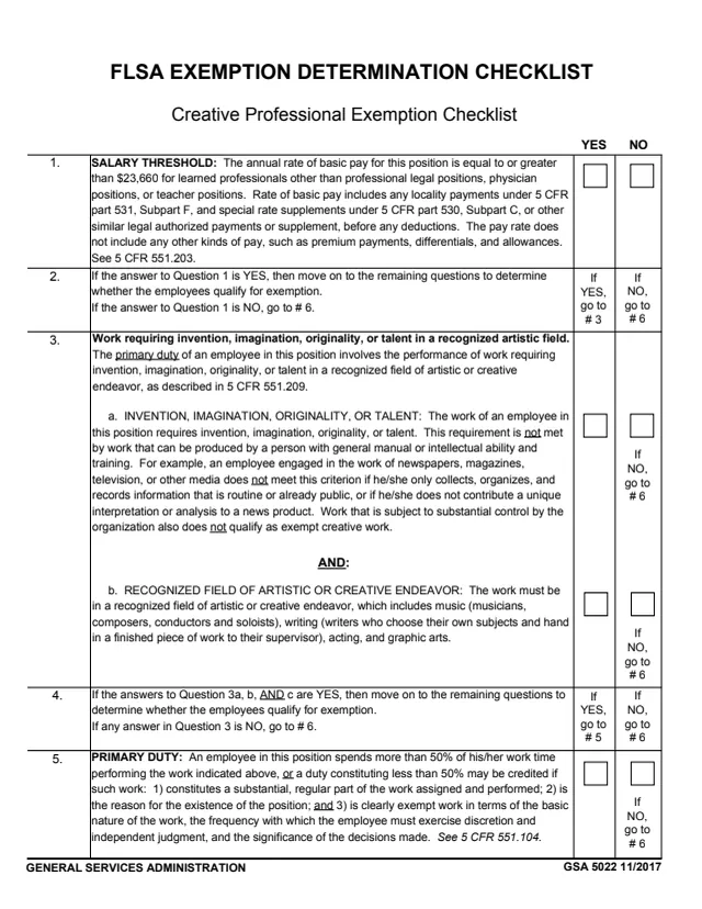 Page 1 of form GSA5022