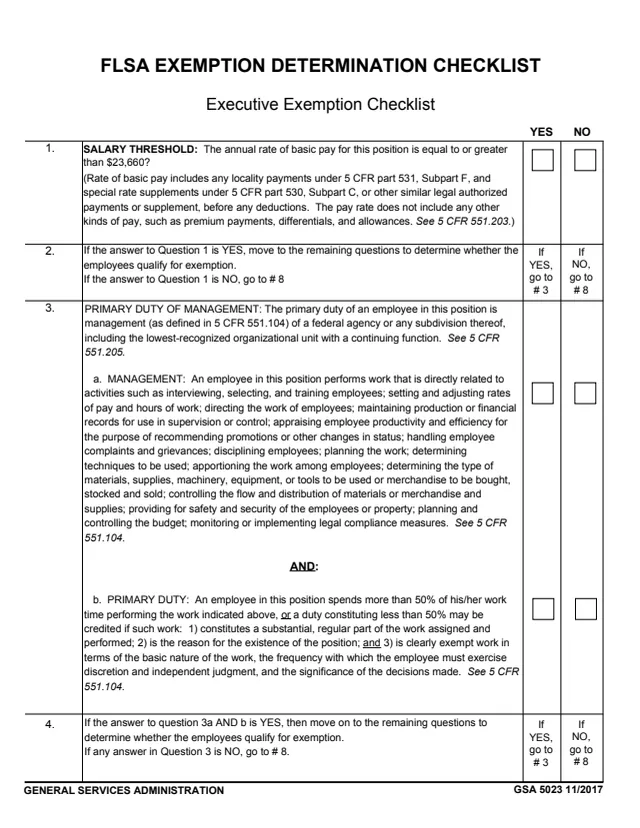 Page 1 of form GSA5023