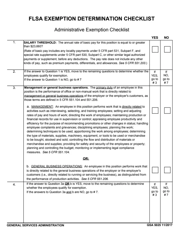Page 1 of form GSA5025
