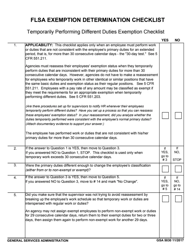 Page 1 of form GSA5030