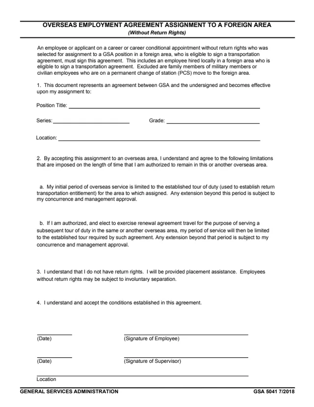 Page 1 of form GSA5041