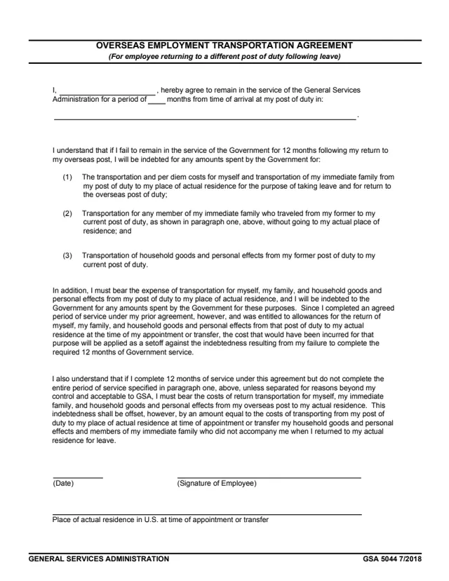 Page 1 of form GSA5044