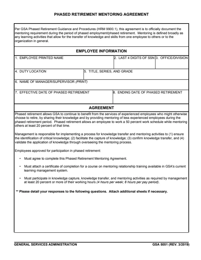 Page 1 of form GSA5051