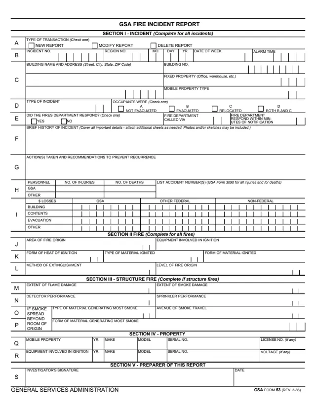 Page 1 of form GSA53