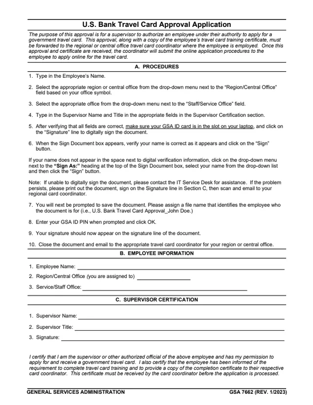 Page 1 of form GSA7662