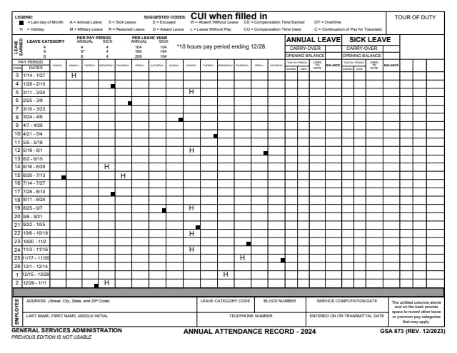 Page 1 of form GSA873_24