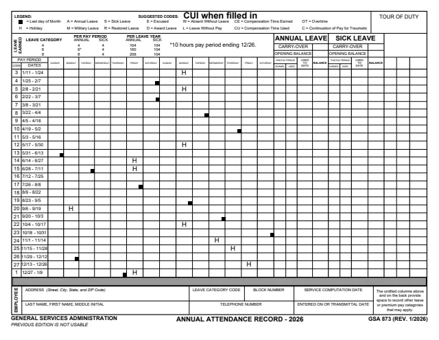 Page 1 of form GSA873