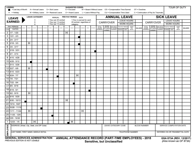 Page 1 of form GSA873A_18