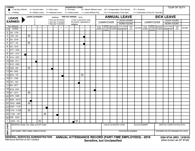 Page 1 of form GSA873A_19