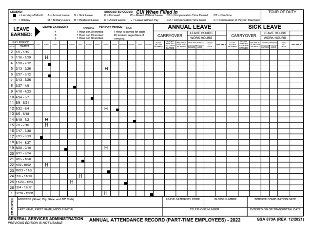 Page 1 of form GSA873A_22