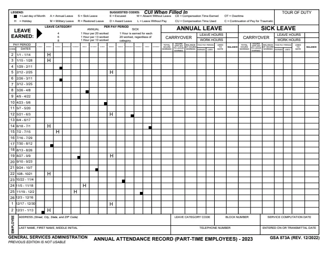 Page 1 of form GSA873A_23