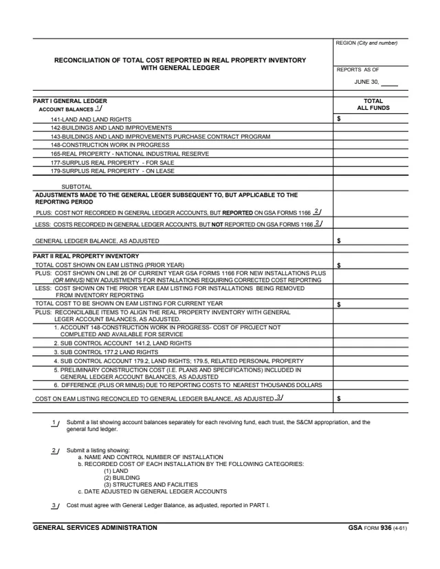 Page 1 of form GSA936