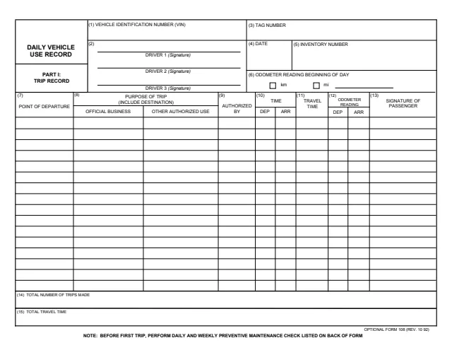 Page 1 of form OF108