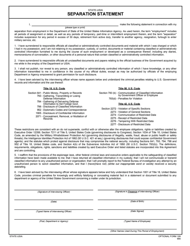 Page 1 of form OF109
