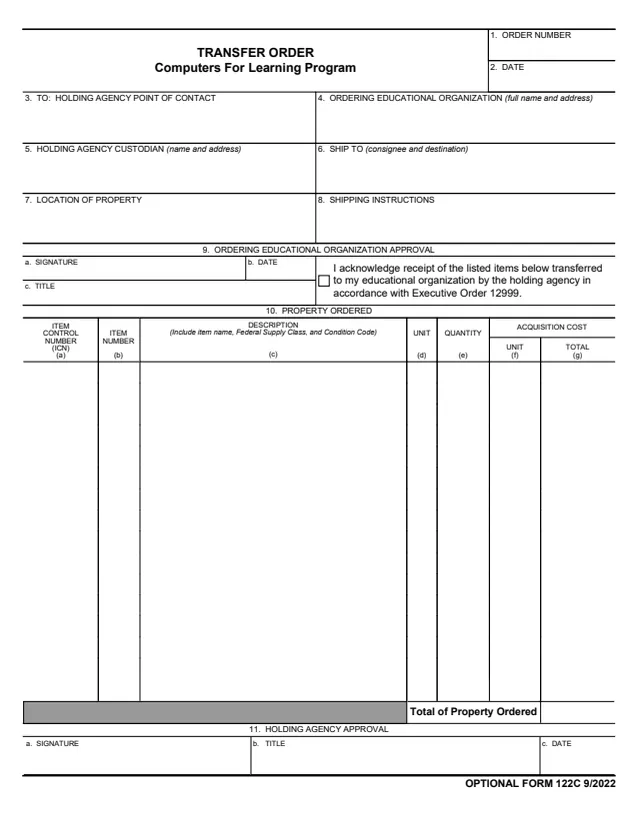 Page 1 of form OF122C