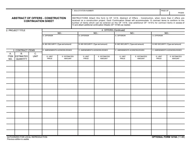 Page 1 of form OF1419A