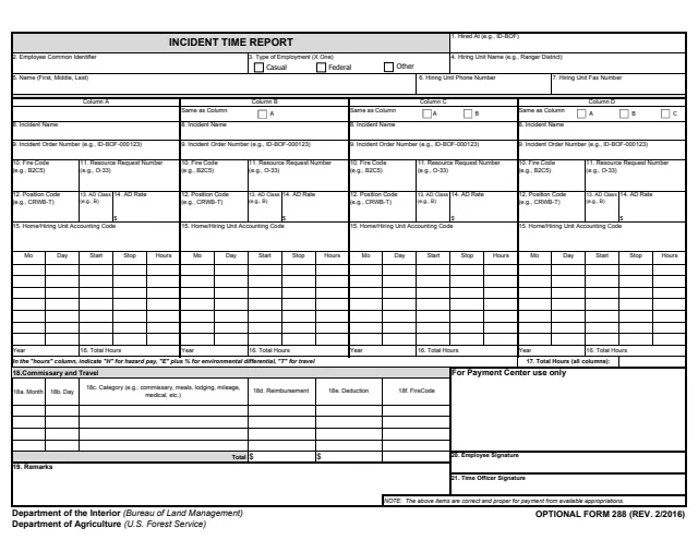 Page 1 of form OF288