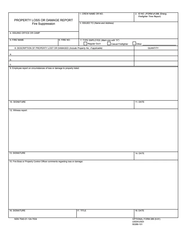 Page 1 of form OF289