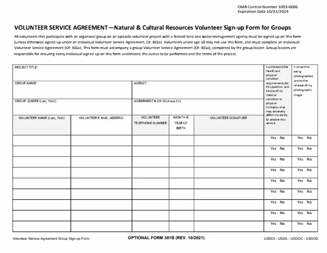Page 1 of form OF301B