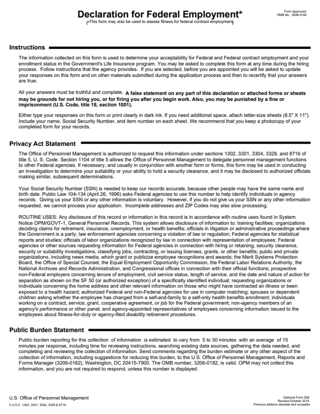 Page 1 of form OF306
