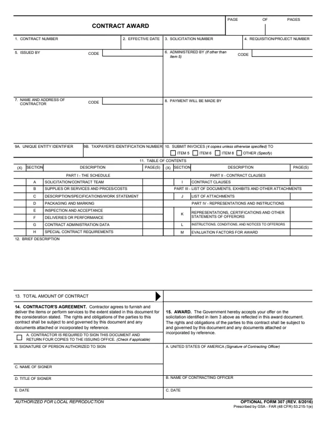 Page 1 of form OF307